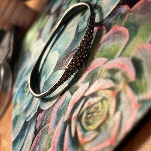 Alexis Bittar 'Miss Havisham' Encrusted Bangle  gunmetal tone